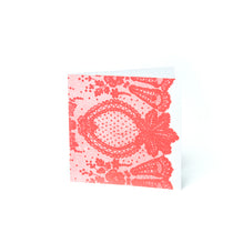 13th Wedding Anniversary Lace Greeting Card- Neon Pink