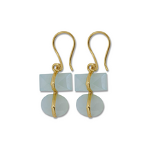18th wedding anniversary aquamarine gold parcel earrings | Lily Gardner London 