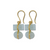 18th wedding anniversary aquamarine gold parcel earrings | Lily Gardner London 