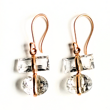 1st wedding anniversary crystal gold parcel earrings | Lily Gardner London