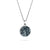 5th Wedding Anniversary Round Black Lace 0n Blue Set In Silver Pendant On Chain | Lily Gardner London