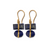 7th wedding anniversary blue lapis lazuli gold parcel earrings | Lily Gardner London