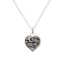Black Lace on  Silver Heart Pendant Necklace for 8th Wedding Anniversary | Lily Gardner London