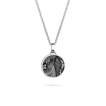 Black Round Medium Lace and Silver Pendant Necklace for 8th Wedding Anniversary | Lily Gardner London