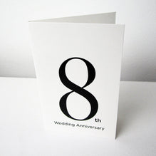 8th wedding anniversary story card with 8th on front.