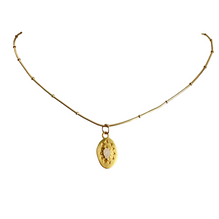 April birthstone white topaz and gold artisan pendant necklace | Lily Gardner London