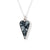 Black Lace on Blue Modern Shaped  Silver Heart for 8th Wedding Anniversary Gift | Lily Gardner London