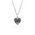 Black Lace on  Blue Silk Silver Heart Pendant Necklace for 8th Wedding Anniversary | Lily Gardner London