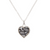 Black Lace on Silk Silver Heart Pendant Necklace for 8th Wedding Anniversary | Lily Gardner London