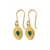 May birthstone emerald gold artisan earrings |Lily Gardner London