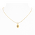 September Birthstone sapphire and Gold Artisan pendant on gold necklace | Lily Gardner London