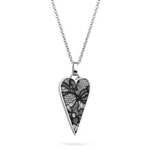 Silver Modern Shaped Lace Heart for 8th Wedding Anniversary | Lily Gardner London