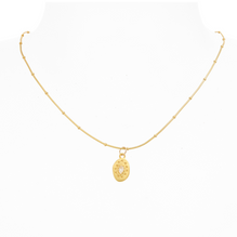 April Birthstone white topaz and gold artisan pendant necklace | Lily Gardner London