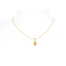 6th wedding anniversary amethyst and gold pendant necklace artisan look | Lily Gardner London	