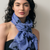 Blue Floral Cashmere Scarf