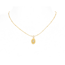 March birthstone aquamarine gold artisan necklace | Lily Gardner London