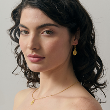 November Birthstone Citrine Gold Asymmetric Pendant Necklace As Worn | Lily Gardner London