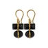 7th Wedding Anniversary Black Onyx and Gold Parcel Earrings