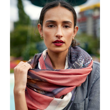 Silk Wool Photo Scarf - 'Palma Pink'