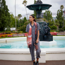 Silk Wool Photo Scarf - 'Palma Pink'