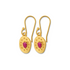 July Birthstone Ruby Gold Artisan Earrings