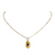 September Birthstone sapphire and Gold Artisan pendant on gold necklace | Lily Gardner London