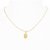 April Birthstone White Topaz Gold Artisan Necklace