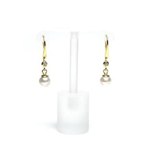 12th Wedding Anniversar Gold/Pearl Single Drop Earrings | Lily Gardner