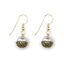June Birthstone Filigree Crystal Pearl Earrings Grey | Lily Gardner London