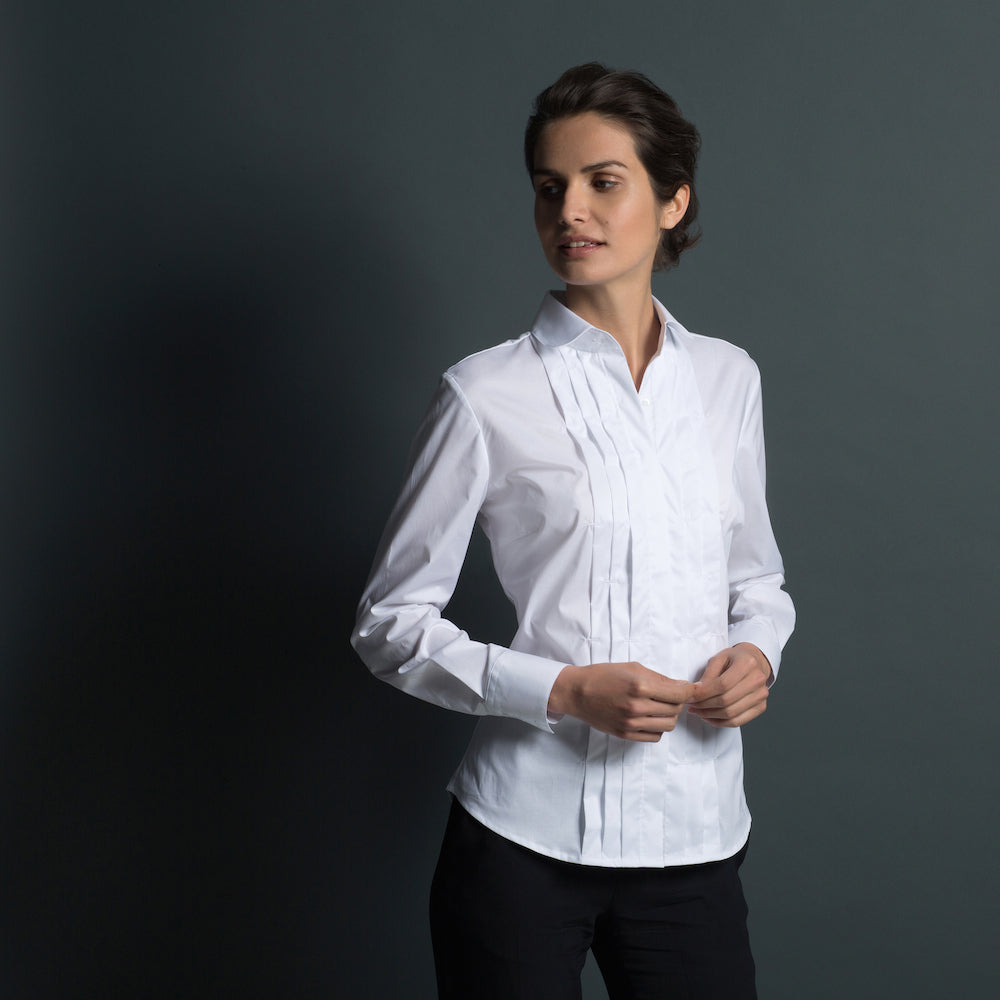 White Shirt With Pleated Detail