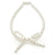 3rd Wedding Anniversary Crystal  Pearl Bow Bracelet Cream | Lily Gardner London