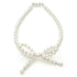 1st Wedding Anniversary Crystal Pearl Bow Bracelet Cream