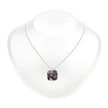 13th Wedding Anniversary Small Square Lace Pendant on Chain | Lily Gardner London