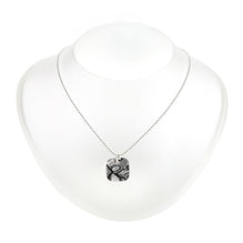 13th Wedding Anniversary Lace Square Pendant on Chain