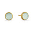 1st Wedding Anniversary Gold Aqua Chalcedony Stud Earrings