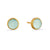 1st Wedding Anniversary Gold Aqua Chalcedony Stud Earrings | Lily Gardner London