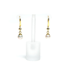 1st Wedding Anniversary Gold & Pearl Single Drop Earrings | Lily Gardner London