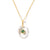 3rd Wedding Anniversary Emerald  and Crystal Pendant on Gold Chain | Lily Gardner London 