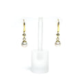 3rd Wedding Anniversary Gold/Pearl Single Drop Earrings | Lily Gardner London