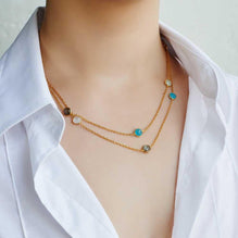 June Birthstone Long Semi-Precious Stone Necklace As Worn | Lily Gardner London