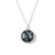 5th Wedding Anniversary Round Lace on Blue Silver Pendant Necklace - Small | Lily Gardner London