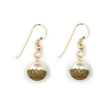 June Birthstone Filigree Crystal Pearl Earrings Cream | Lily Gardner London 