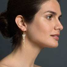 12th Wedding Anniversar Long  Graduated Freshwater Pearl Earrings  as worn| Lily Gardner