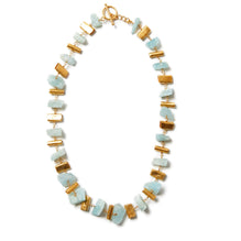 Aquamarine & Gold Stone Necklace for 18th Wedding Anniversary | Lily Gardner London