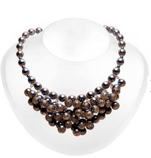Crystal Pearl Filigree Capped Necklace | Lily Gardner