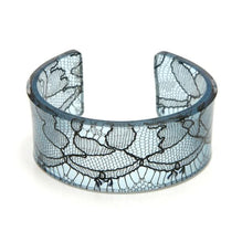 Blue Straight  Lace Perspex Cuff for 8th Wedding Anniversary | Lily Gardner London