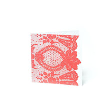 Lace Greeting Card Neon Pink for 13th Wedding Anniversary | Lily Gardner