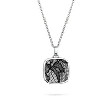 Square Lace and Silver Pendant Necklace - Small | Lily Gardner London