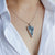 Black Lace on Blue Modern Shaped  Silver Heart for 8th Wedding Anniversary Gift As Worn | Lily Gardner London