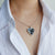 Black Lace on Blue Silk Silver Heart Pendant Necklace for 8th Wedding Anniversary | Lily Gardner London